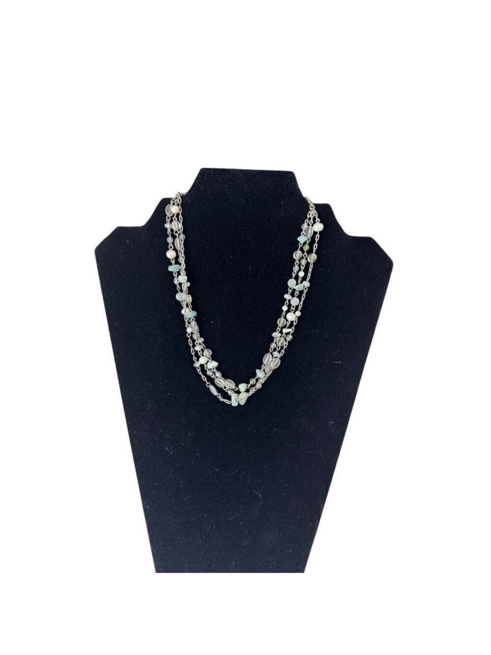 Women's Lia Sophia One Size Silver & Blue Beaded Layered Necklace